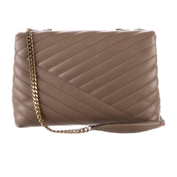 Tory Burch Leather Shoulder Quilted Bag Chain Neutral adjustable strap - Picture 4 of 7